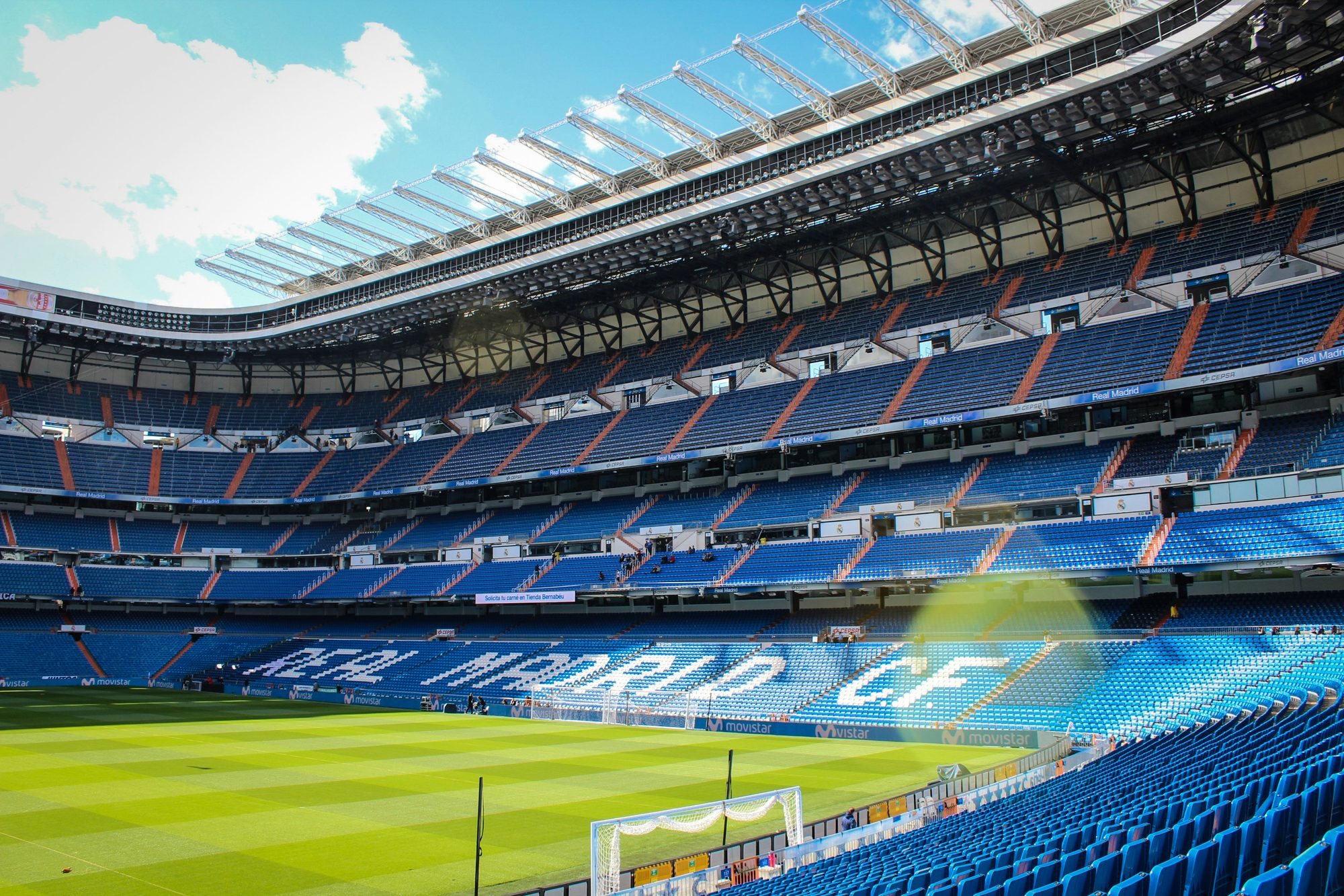 Inside the Santiago Bernabéu stadium, Real Madrid